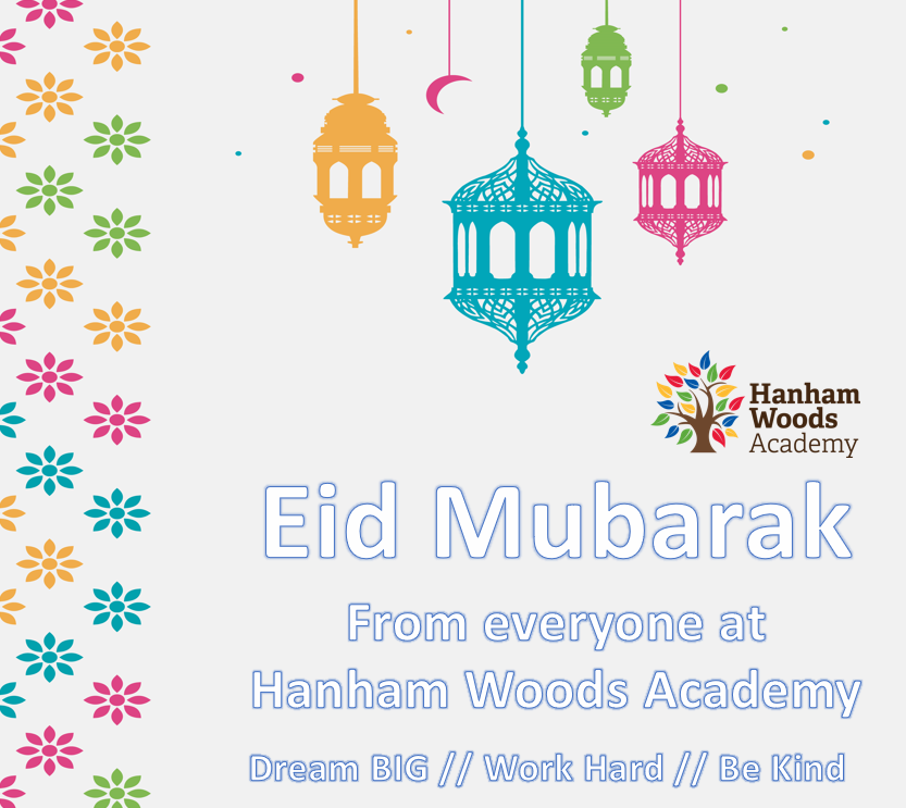 To all our students, staff and families celebrating, Eid Mubarak! Dream BIG // Work Hard // Be Kind