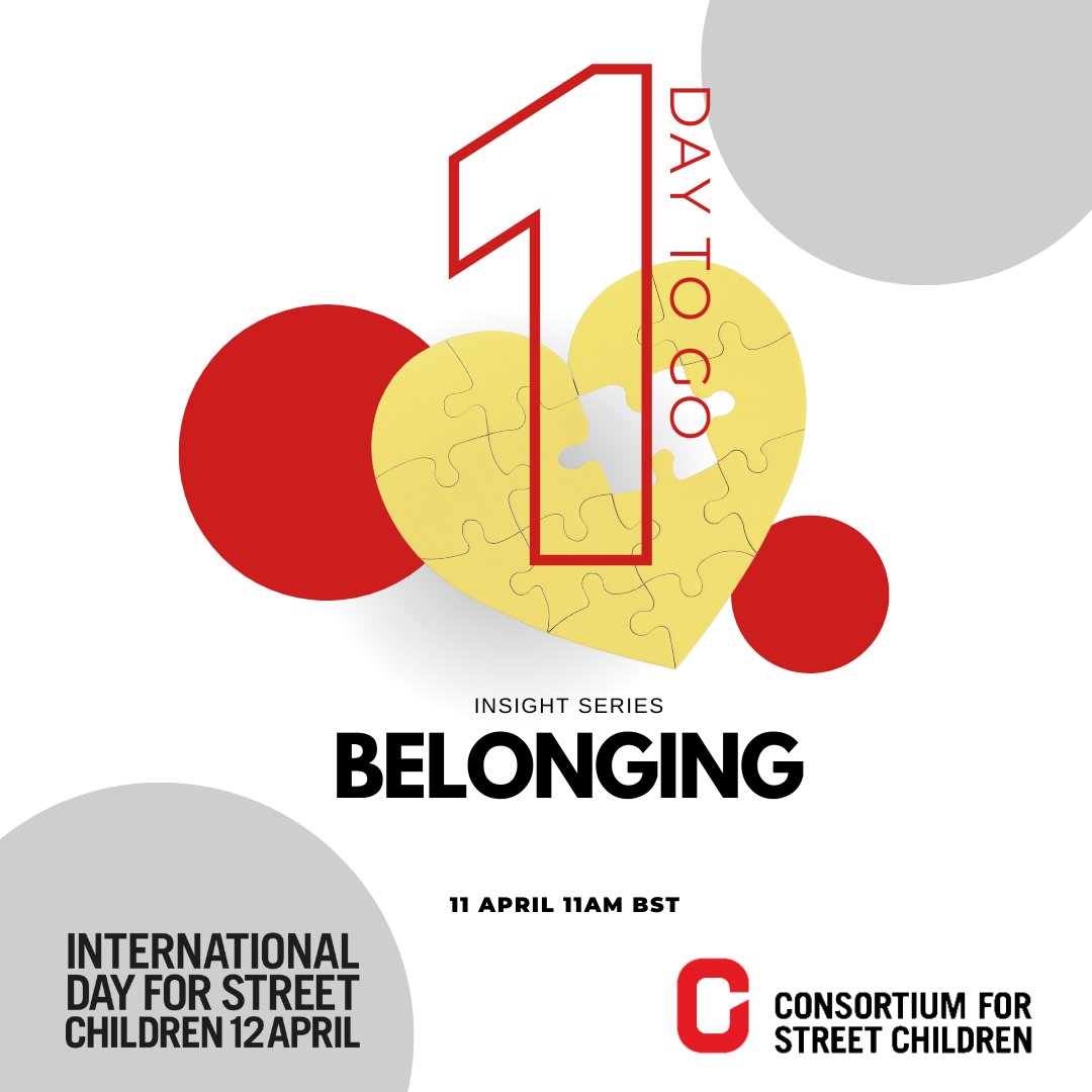 We're looking forward to tomorrow's webinar on #belonging - this year's theme for #streetchildrenday! 

There's still time to register and join us at 11am BST, or if you can't join us live, register to receive a recording of the event 👇

ow.ly/ZqkQ50RcotL 

#IDSC24