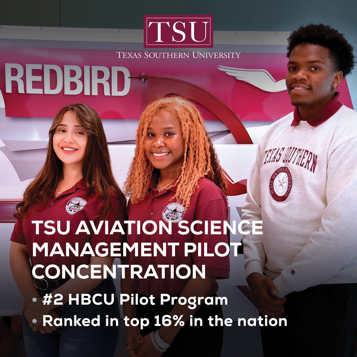 ✈️We’re thrilled to announce that our Aviation program has been ranked as the #2 HBCU Pilot program and is in the top 16% nationally, according to pilot-colleges.com! Join us in celebrating this milestone and our commitment to excellence in aviation education! #TSUProud