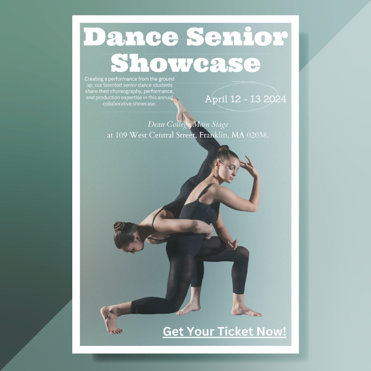 Our Dance Senior Showcase opens on Friday! Don't miss a chance to witness an exciting performance created by our talented senior dance students! 🐾✨ Learn more and get tickets: dean.edu/box-office/