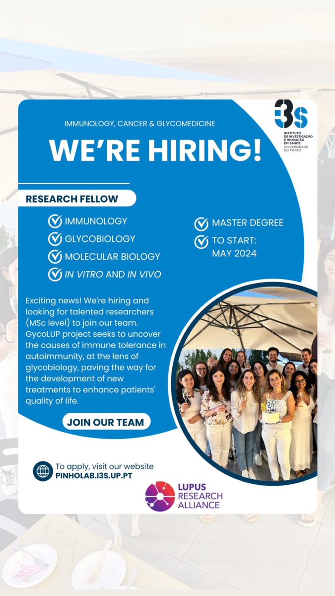 LAST DAY!!! 

We are hiring! 

Research Fellow with master degree!

Join our vibrant team at Pinho Lab (i3S - Instituto de Investigação e Inovação em Saúde ) <a href="/Salome_S_Pinho/">Salome Pinho</a> <a href="/Ines_S_Alves/">Inês Alves</a> 

Apply ⬇️ pinholab.i3S.up.pt

More info: dozer.i3s.up.pt/fileupload/dow…