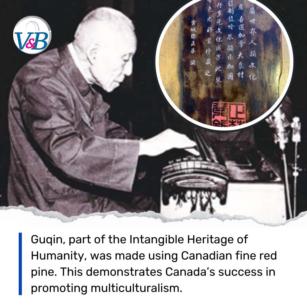 Guqin, part of the Intangible Heritage of Humanity, was made using Canadian fine red pine. This demonstrates Canada’s success in promoting multiculturalism: voicesandbridges.org/zheng-hua-zhen…