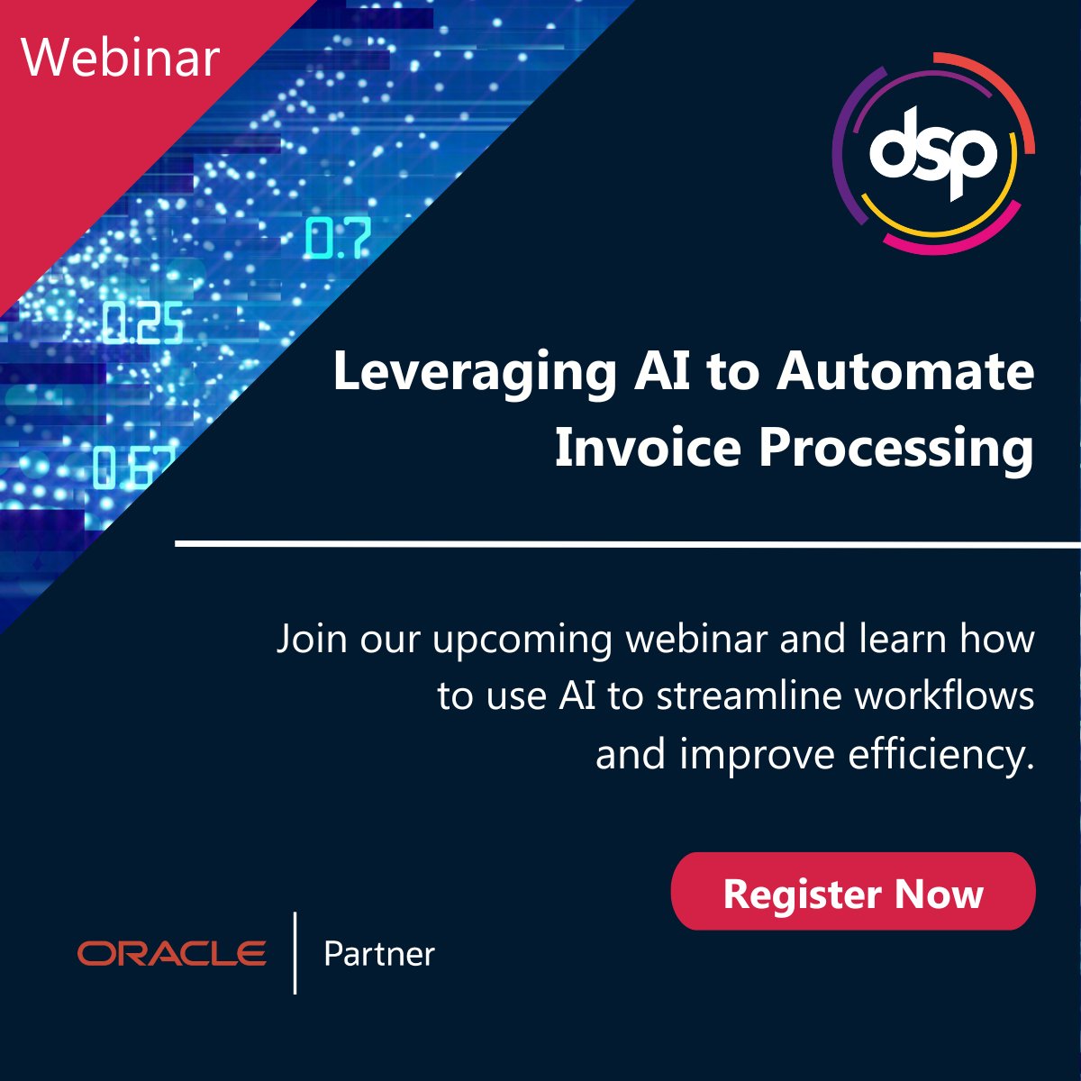 In our webinar, we'll be exploring Oracle’s AI service, Document Understanding and how to use it to streamline your invoice workflow and improve efficiency. We'll cover the challenges of manual invoice processing and how to build solutions. Register now: bit.ly/3U7Vz8H