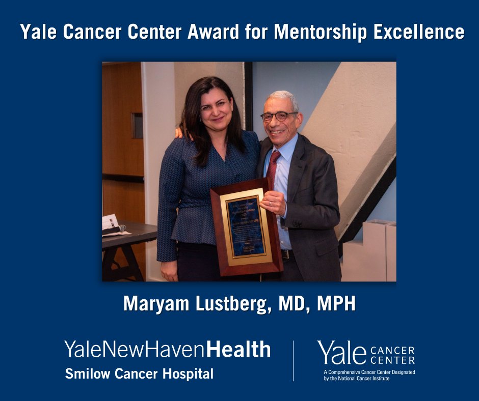 The Yale Cancer Center Award for Mentorship Excellence was presented to @maryam_lustberg, described by @DrEricWiner as “a really remarkable person committed to those she works with” at all levels. bit.ly/43Q4PkS #bcsm @SmilowCancer @YaleMed @YNHH @YaleBreast