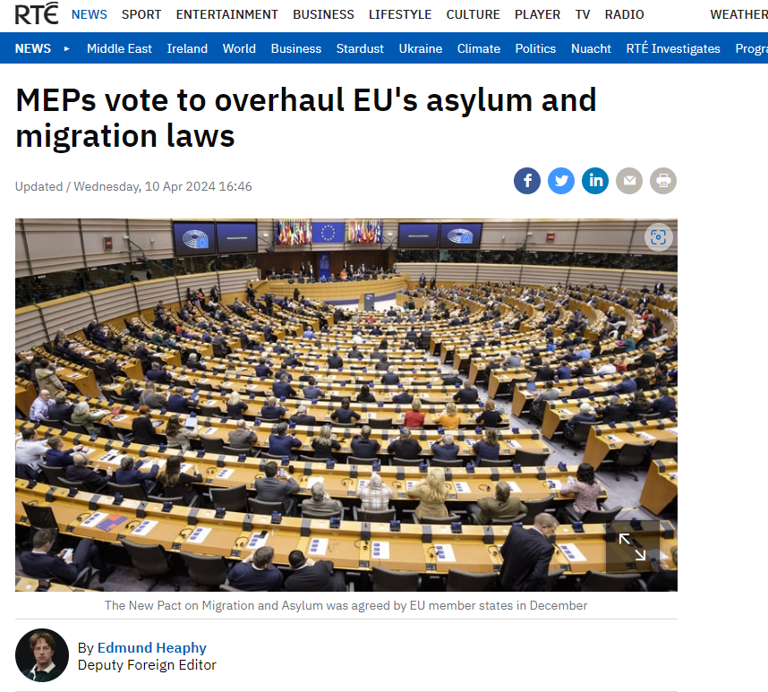Irish 🇮🇪 people want to to help those in dire need - but also know that our current migration and asylum system is not fit for purpose. In fact, there is no system at all, and that is the problem. The EU Migration Pact isn't perfect, but there is no perfect solution. If we…