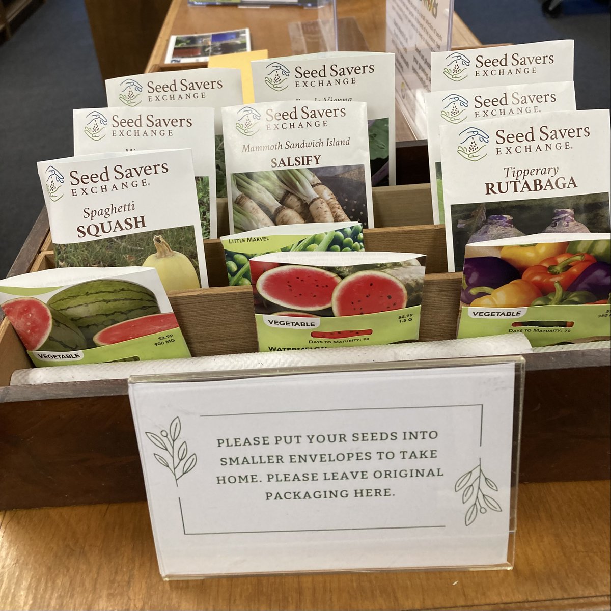 Rutabaga? Salsify?? Our seed libraries at the South and West Yarmouth Libraries give you a chance to try planting something entirely new - or an old favorite. They are still going strong and it's been a lovely sunny week to start seeds indoors.