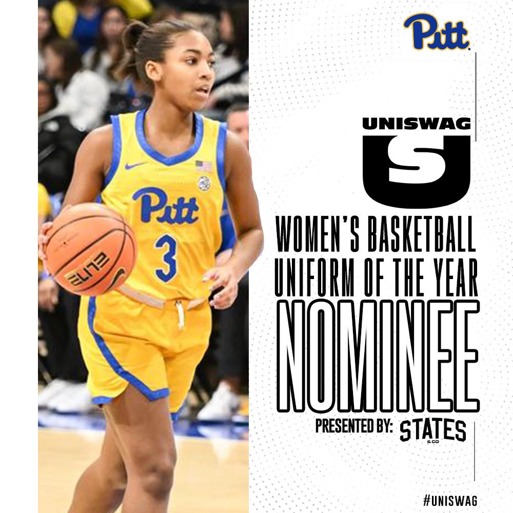 UNISWAG Women’s Basketball Uniform of the Year Nominee presented by States & Co @Pitt_WBB is up for the best uniform of the 2023-24 College Women’s Basketball season! Click here to vote: bit.ly/2sHF6u9 #uniswag