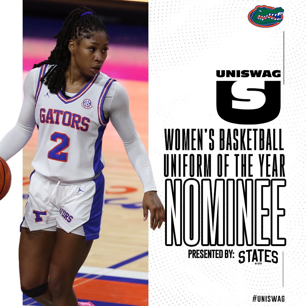 UNISWAG Women’s Basketball Uniform of the Year Nominee presented by States & Co @GatorsWBK is up for the best uniform of the 2023-24 College Women’s Basketball season! Click here to vote: bit.ly/2sHF6u9 #uniswag