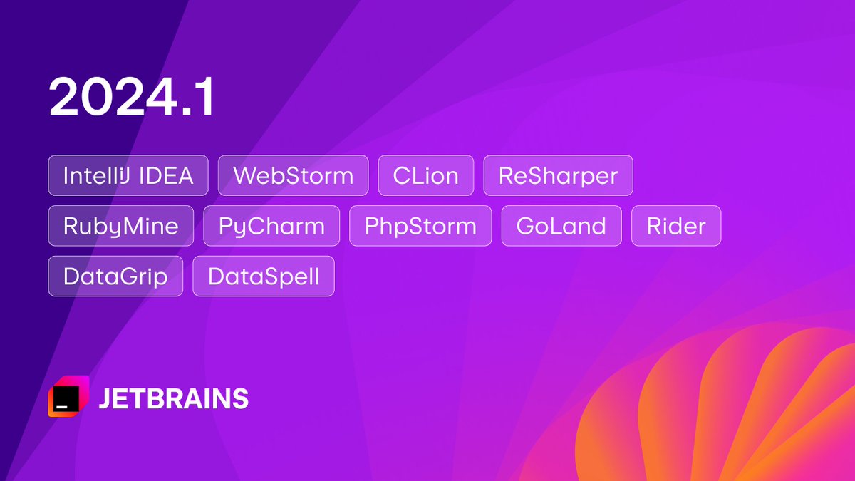 🔥 JetBrains coding tools v2024.1 are hot off the press! Update your JetBrains IDEs and .NET tools now to start exploring the power of AI-powered full line code competition right on your machine, a new terminal currently in beta, and many more enhancements to your daily work.…