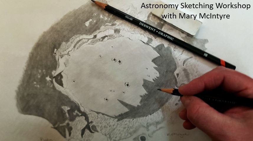 Tomorrow, Thur 11 Apr, 7:30pm UK time (UT+1), I'm doing an #AstronomySketching workshop for Southampton AS on Zoom, non-members welcome. We'll be creating 3 sketches with stuff you'll have at home. If you want to join in let me know and I'll get the details over to you.