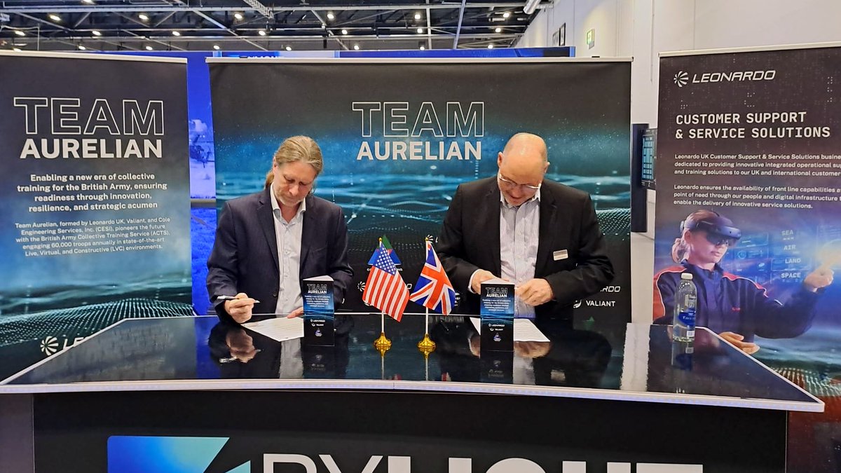 Delighted to have signed a teaming agreement with @ColeEngineering, the premier provider of synthetic training technology for @USArmy, at @ITEC_Event in London today. Read more, here: uk.leonardo.com/en/news-and-st… #ITEC2024