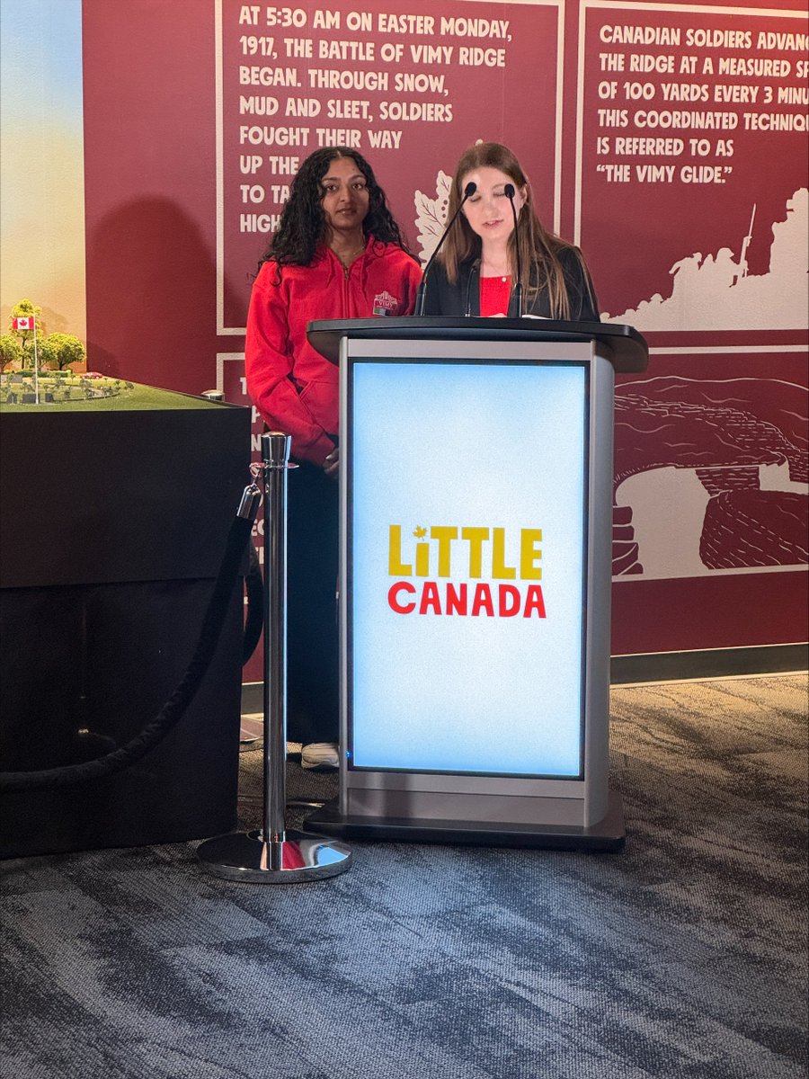 We were pleased to have two of our program Alums Heena (VPA 2021) and Caroline (BVP 2018) participate in the opening of @LittleCanada_'s latest installment 'Little Vimy Ridge' which features our Centennial Park. Be sure to pay them a visit when you're in Toronto!