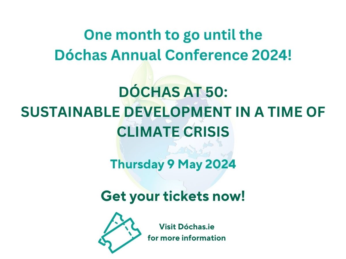 One month to go until the Dóchas Annual Conference 2024 taking place on 9 May at the Royal College of Physicians of Ireland (RCPI), Kildare Street, Dublin 2. Get your tickets now! For more information go to dochas.ie/whats-new/doch…