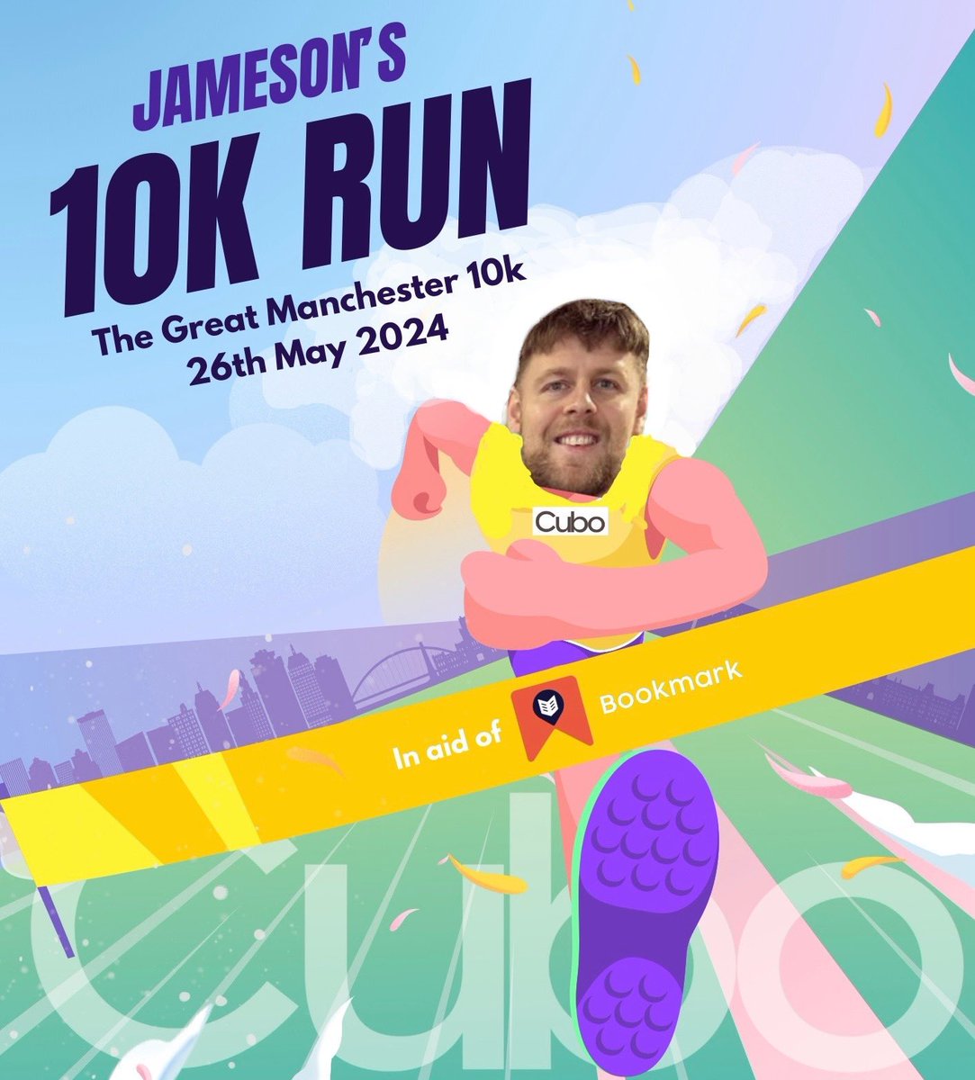 Our very own Cubo Manchester Centre Manager Jameson will be running the Great Manchester 10k next month to raise funds for our chosen charity @BookmarkCharity If you would like to donate please do here: justgiving.com/page/cubo-1707… Go Jameson! 🙌🏽🏃🏅