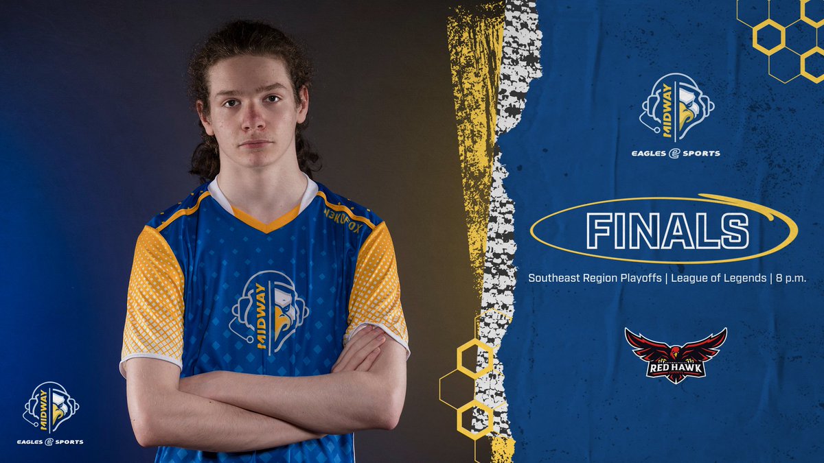 🚨GAMEDAY🚨
 
@EsportsMidway League of Legends compete against @CVCCEsports in the Southeast Region Playoff Finals!

⏰: 8:00 p.m.
📺: twitch.tv/midwayuniversi…

 #GoMidwayEagles #EagleNation #EagleEmpire