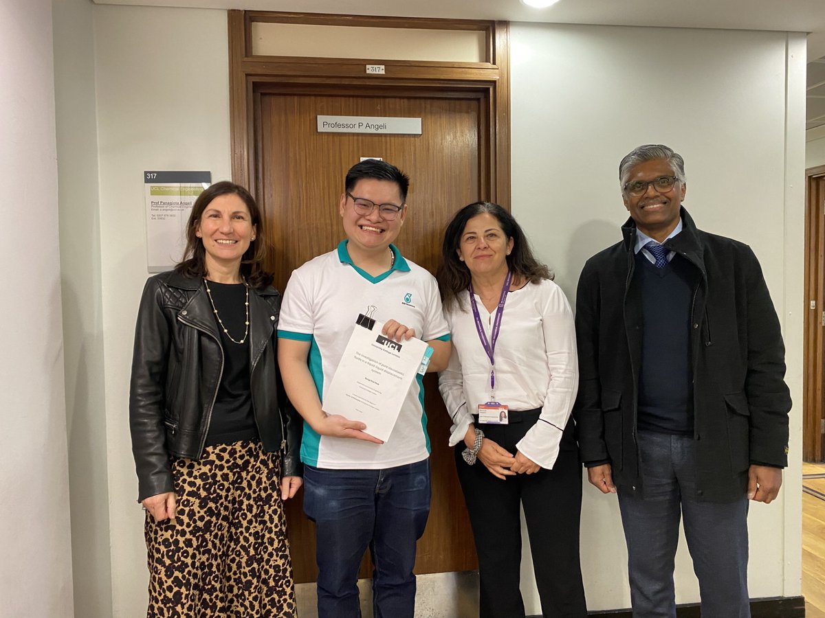Congrats to our newest #PhDone student @BillyHue for passing his viva today! Huge thanks to Prof Stavroula Balabani (@uclmecheng) & Dr Buddhi Hewakandamby (@UniofNottingham) for their help as examiners. @uclchemeng @UCLEngineering @ucl @PREMIERE_UKRI @Petronas @PanagiotaAngeli