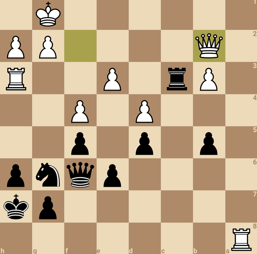 I was pretty happy with my next move for black. Desperate times.