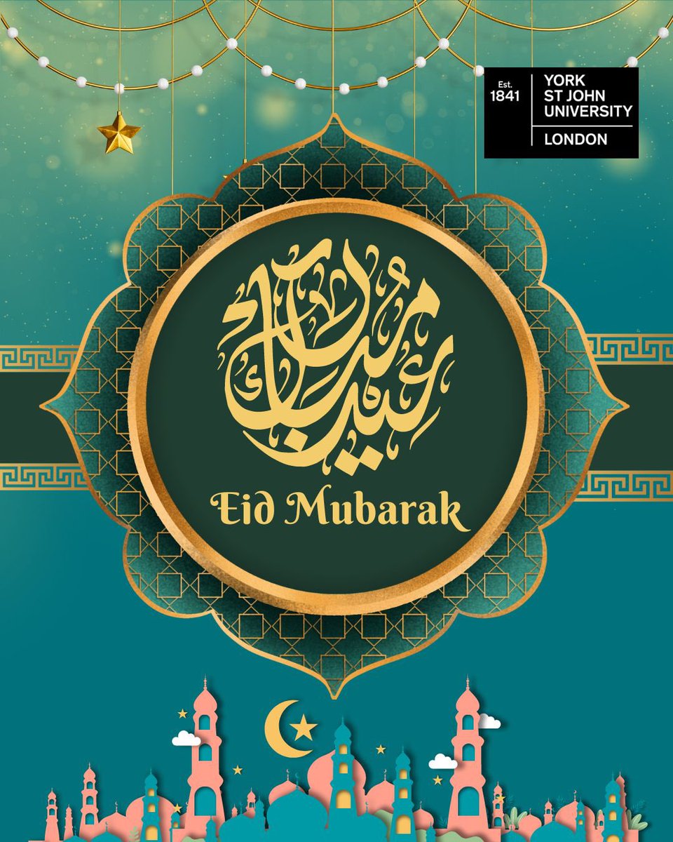 YSJLondon's tweet photo. Eid Mubarak from all of us at York St John University - London Campus! 🌙✨ 

Wishing you a joyous celebration filled with love, peace, and togetherness. #EidMubarak https://t.co/qCwHuAnbG5