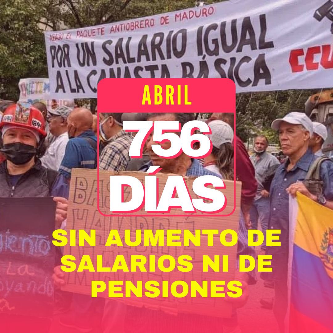 Mientras el Gobierno monta un nuevo episodio de su película de “ahora si lucha contra la corrupción”, tienen 25 años en el poder; hoy se cumplen 756 días que trabajadores públicos y pensionados siguen cobrando 130Bs al mes que no son ni 4$.

Han llevado a la pobreza extrema al