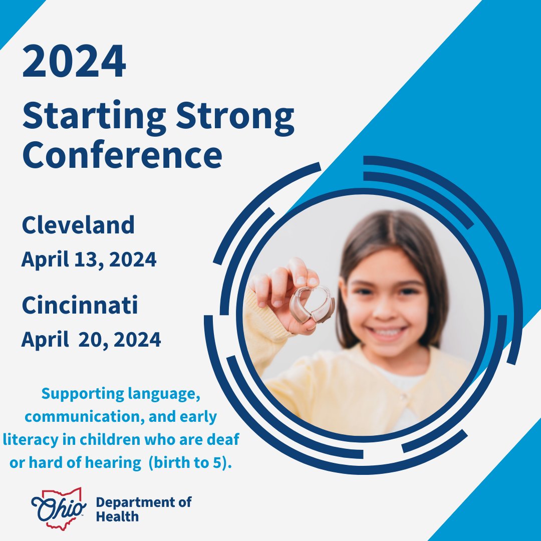 ODH has partnered with the Ohio Coalition for the Education of Children with Disabilities, and the Ohio Deaf and Blind Education Services to bring conferences to families with children 5 and under who are Deaf or hard of hearing. Sign up to attend! 👉🏽 bit.ly/3U8qTUO