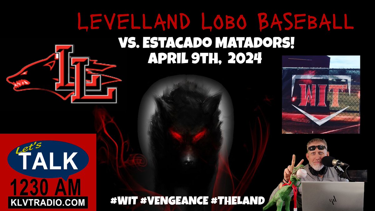 <a href="/LLBaseballWIT/">Levelland Baseball</a> LIVE TONIGHT on KLVTRadio.com and on Levelland Sports Nation on Facebook!  Pregame 5:30pm! #KLVTSports #OnePack #ExpectExcellence #WIT #GoldGloveChasin <a href="/LevellandISD/">Levelland ISD</a> <a href="/LLHS_Athletics/">Levelland Athletics</a> <a href="/pchristy11/">Pete Christy</a> @LoneStarVarsity <a href="/Estacado_Sports/">Estacado HS Athletics</a> <a href="/EstacadoHS/">Estacado High School</a>