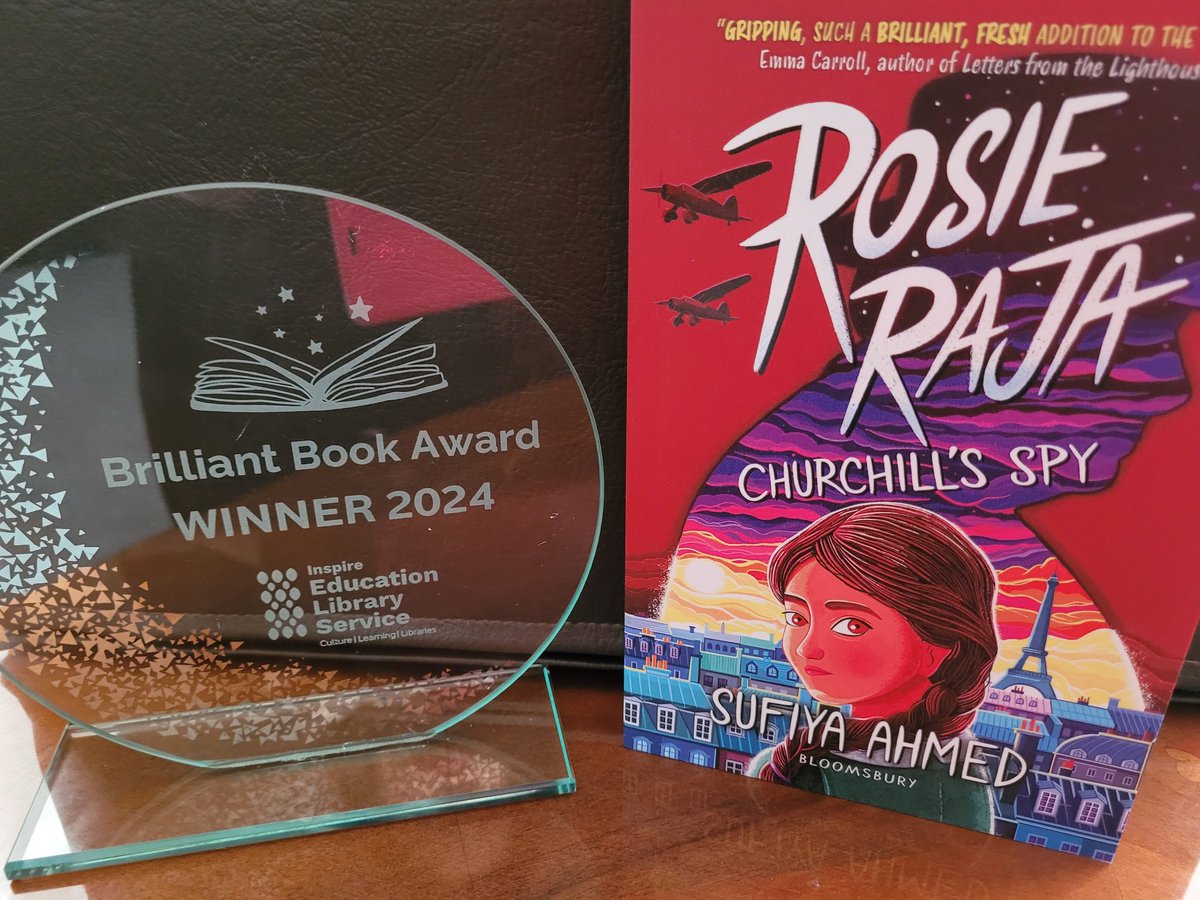 Delighted to receive the winner trophy for the #BrilliantBookAward #RosieRajaChurchillsSpy won this award last month, voted by school children as their favourite book. Thank you <a href="/InspireELS/">Inspire ELS</a> <a href="/a_marshall08/">Rachel Marshall</a>