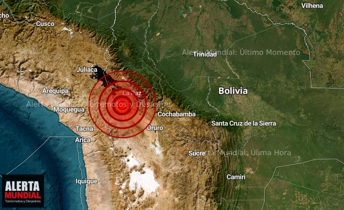🚨 ¡Informe de sismo! 🚨 💥 Magnitud: 5.0 🌍 Región: LA PAZ, BOLIVIA 🕳️ Profundidad: 206 km 📍 Distancia: 96 km al suroeste de La Paz, Bolivia / población: 2,004,000 / ⏰ Hora local: 11:33:42.8 del 10 de abril de 2024
