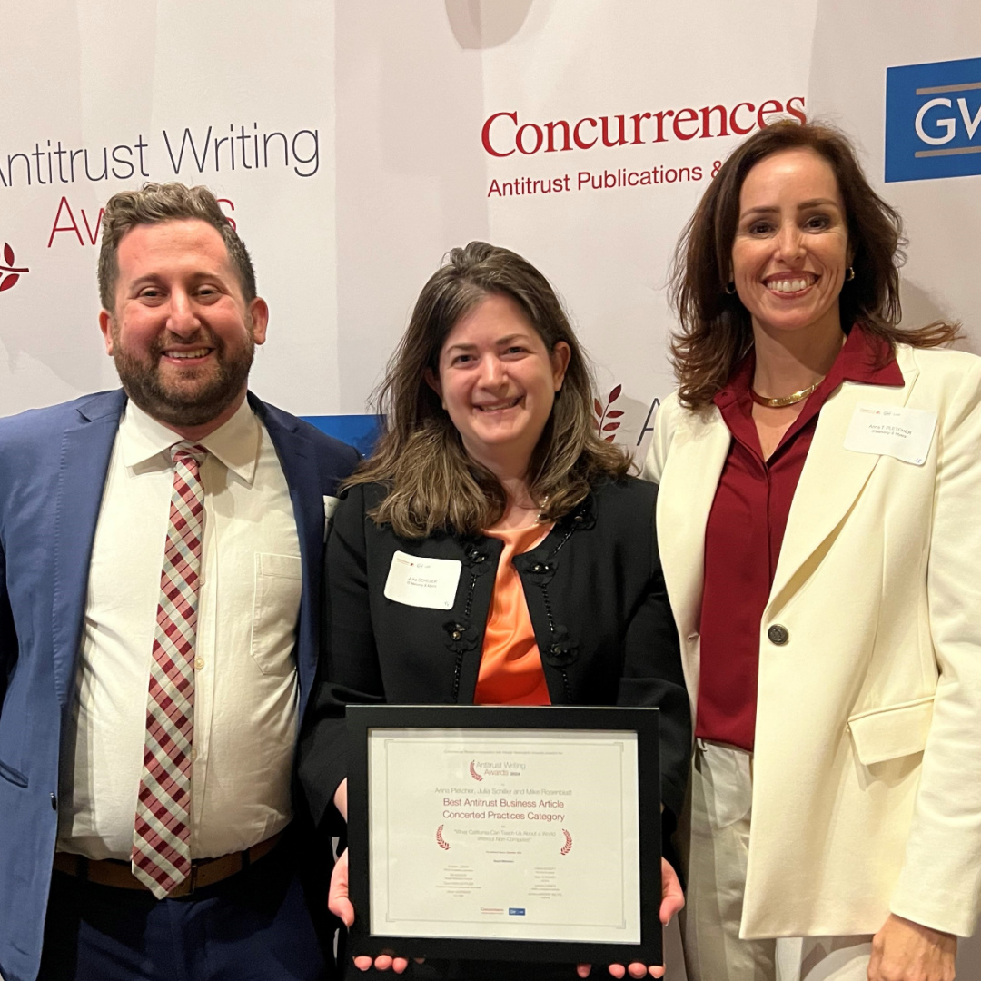 Congratulations to O’Melveny’s Anna Pletcher, Julia Schiller, and Mike Rosenblatt for receiving a 2024 Concurrences Antitrust Writing Award for their article, “What California Can Teach Us About a World Without Non-Competes.” loom.ly/oFUBSVw #OMMAntitrust @CompetitionLaws