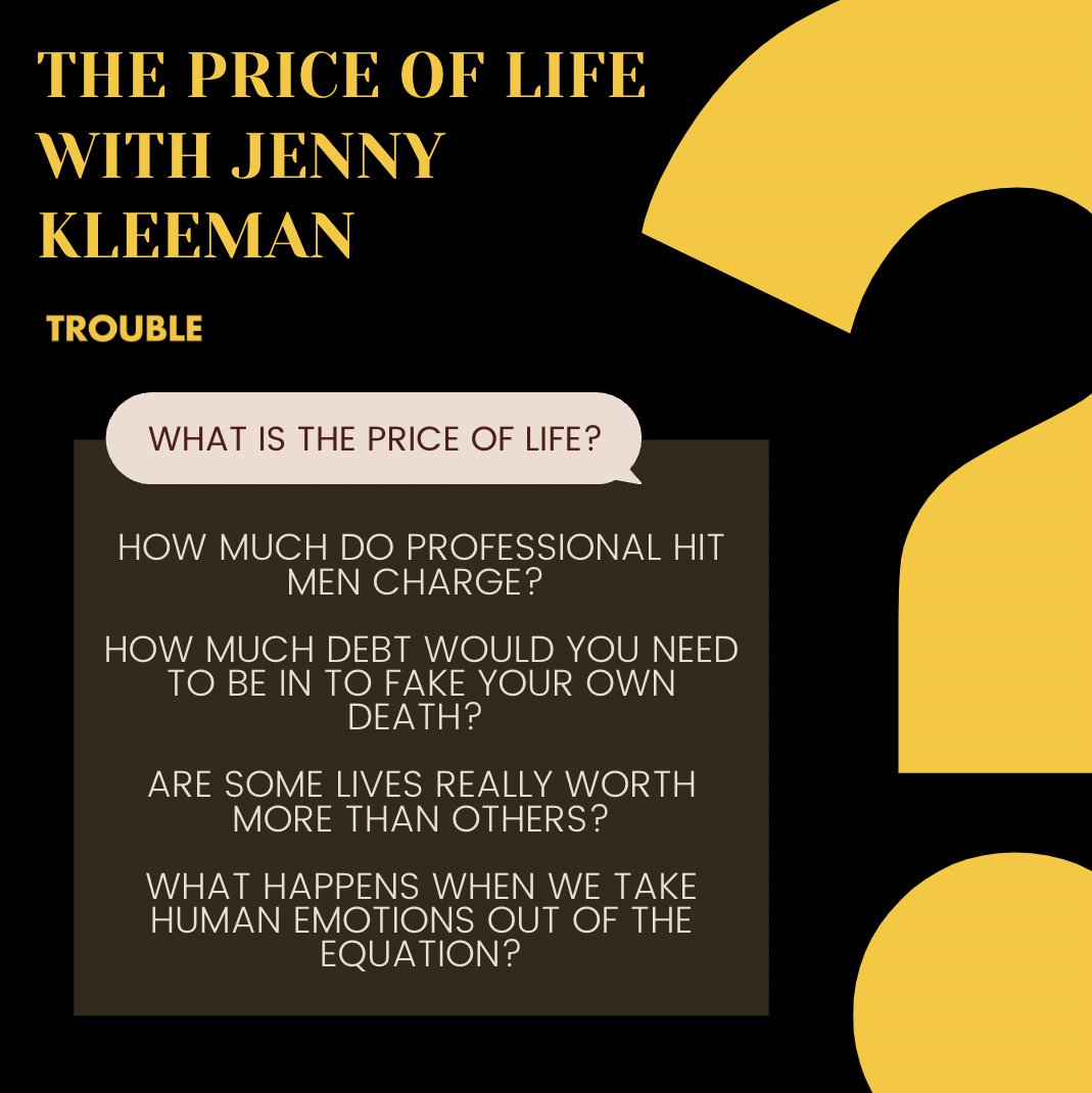 In a world in love with data, it is possible to run a cost-benefit analysis on anything – including life itself. Journalist, broadcaster and documentary-maker @JennyKleeman will join us at Trouble to introduce us to the people who decide what we’re worth. thetroubleclub.com/events/the-pri…