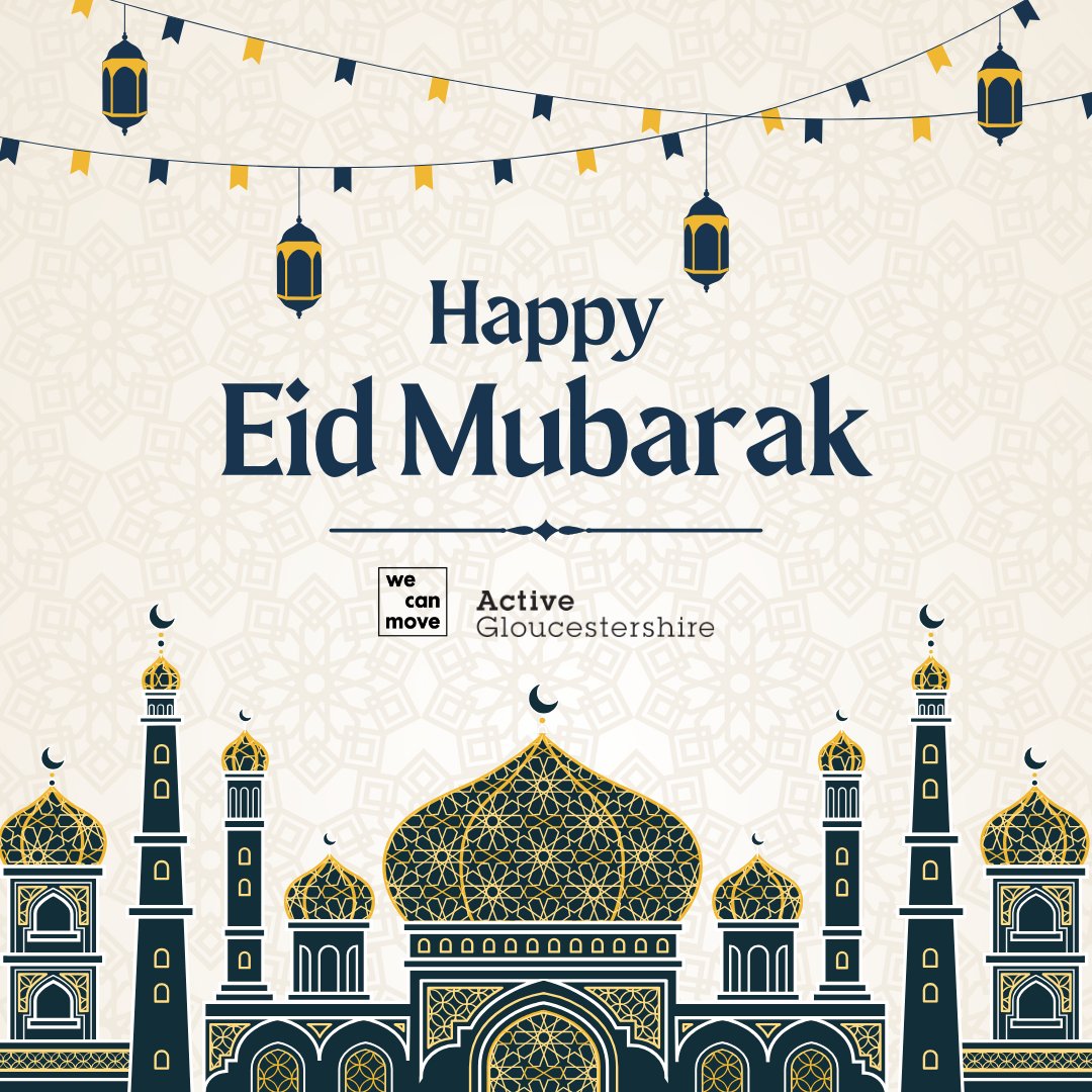 Eid Mubarak from Active Glos! Wishing our Muslim community and all celebrating a joyous and blessed Eid. May this special day be filled with love, laughter, and cherished moments with family and friends. Let's continue to spread kindness, unity, and positivity in our community🌟