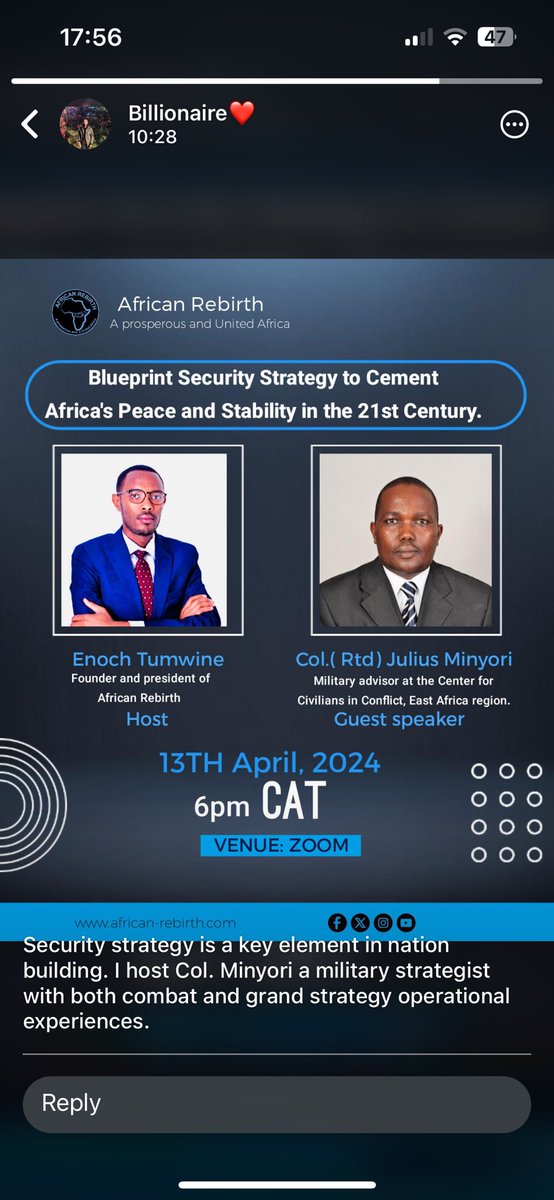 Our first session for the 9th cohort of our diplomatic and mentorship program. Security strategy is a key element in nation building. Our President is hosting Col. Minyori a military strategist with both combat and grand strategy operational experiences. #peace #security