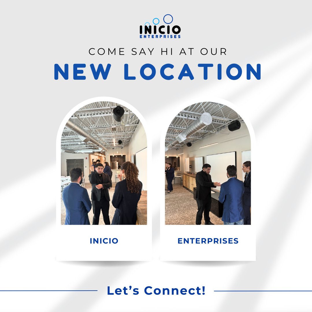 Come say hi! We're eager to meet you and show you around our new space. See you soon! 👋 

#MeetAndGreet #NewOffice #InicioEnterprises