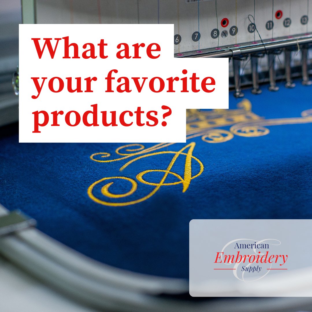 Tell us in the comments—which of our embroidery supplies are your favorite?

Shop our bestsellers at americanemb.com.

#americanembroiderysupply #embroiderysupply #monograms #machineembroidery