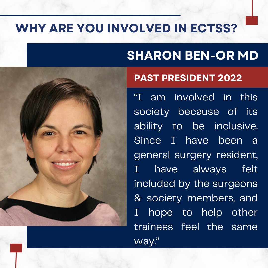 ECTSS Past President, Dr. Sharon Ben-Or, MD was the FIRST female president of the Eastern. She is grateful for the inclusive culture of the ECTSS and helps to foster this through the Leadership Academy #ECTSS #cardiothoracic #ectss2024 #LeadershipAcademy #cardiac #thoracic