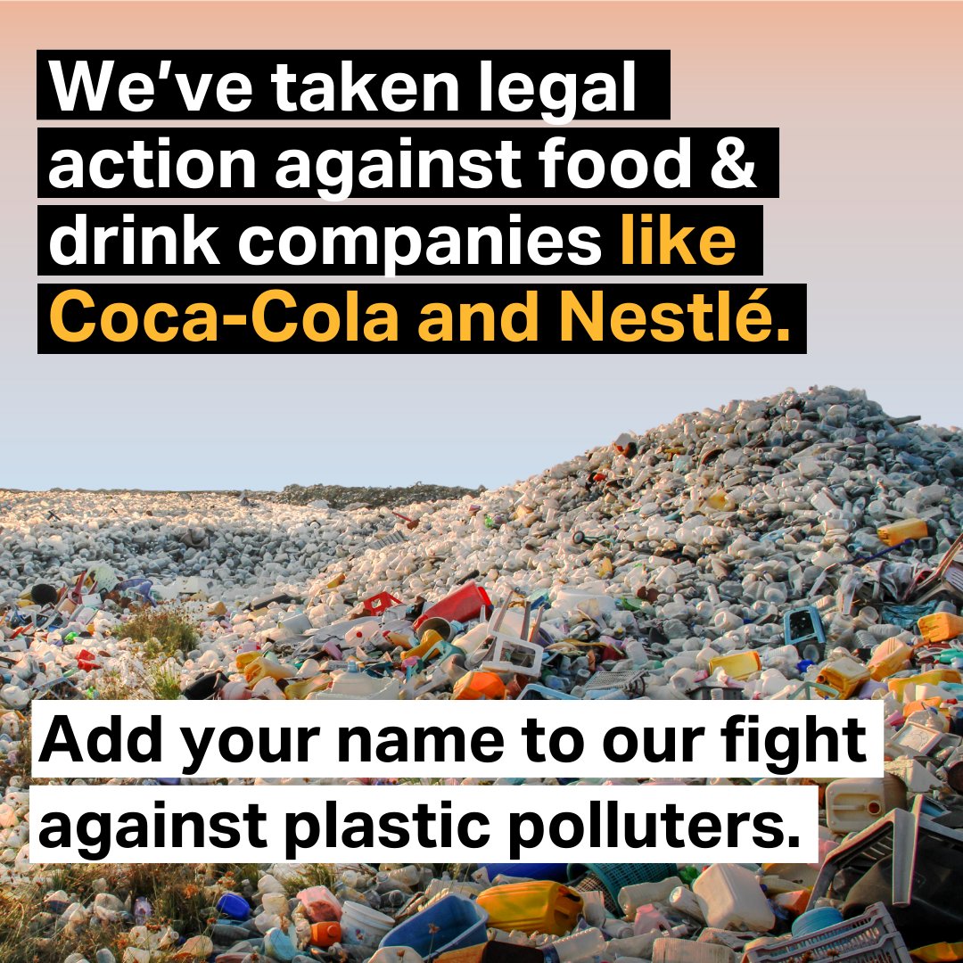 ⚠️ Food & drink giants are drowning us all in single-use plastic, harming humans and animals alike. So we’re fighting back. Add your name and show support for our legal fight against unnecessary plastic: brnw.ch/21wIH5l