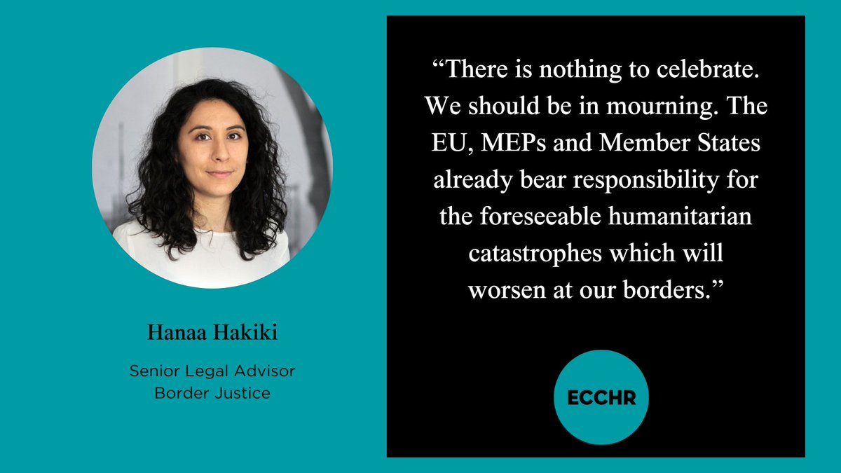 It’s the death knell to the right to asylum. Today, <a href="/Europarl_EN/">European Parliament</a> voted in favor of the pact on #MigrationEU. The reforms lock in a deadly, tried &amp; failed system of detention &amp; externalization w/ racial profiling &amp; pushbacks. We'll continue to fight for human rights at the border!