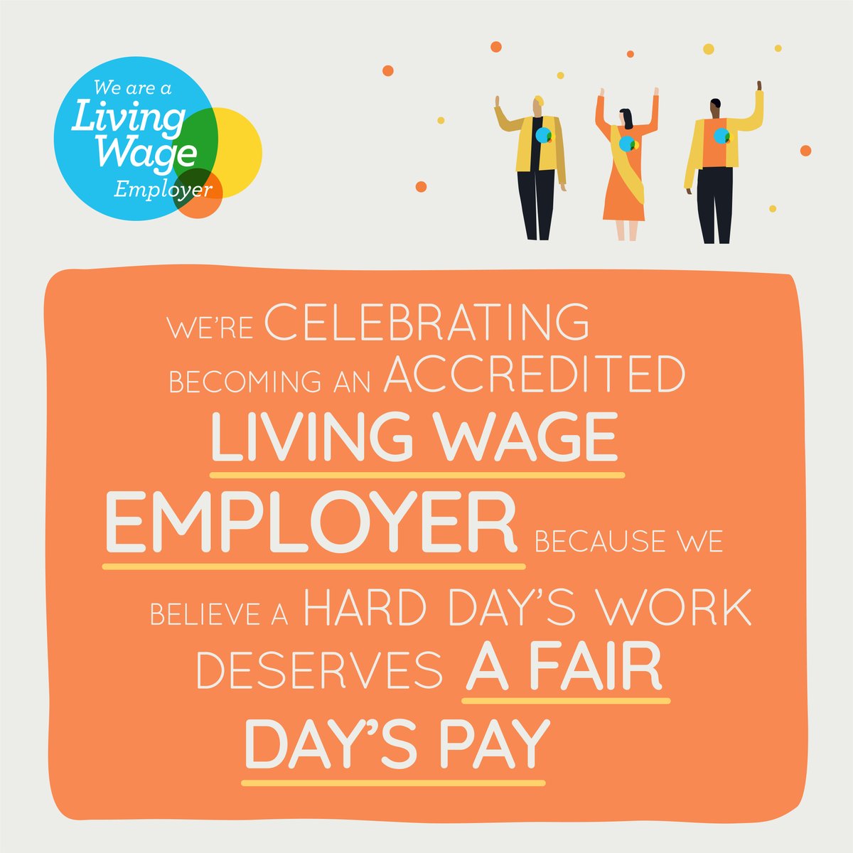 We've been a real Living Wage employer for a few years now, but we're still celebrating! Every day at the foodbank we see how important fairly paid, secure work is - and how difficult it is for workers in low-paid, insecure work, especially when there's no sick pay.