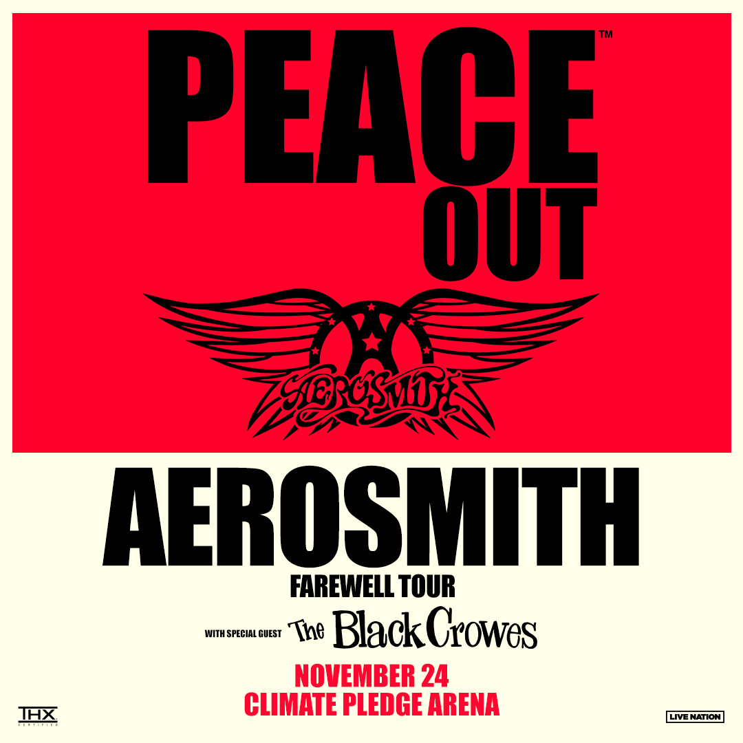 JUST ANNOUNCED: @Aerosmith's 2024 PEACE OUT Tour at Climate Pledge Arena has officially been rescheduled for November 24, 2024! 🤘All previously purchased tickets will be honored. Any remaining tickets will go on sale this Fri 4/12 at 10 AM. 🎟️: bit.ly/cpaaerosmtw