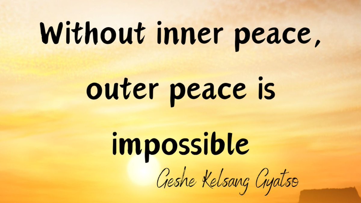 Without inner peace, outer peace is impossible. #transformyourlife #geshekelsang #geshekelsangquote #wisdomwednesday #kadampa #barrie #barrieonatrio