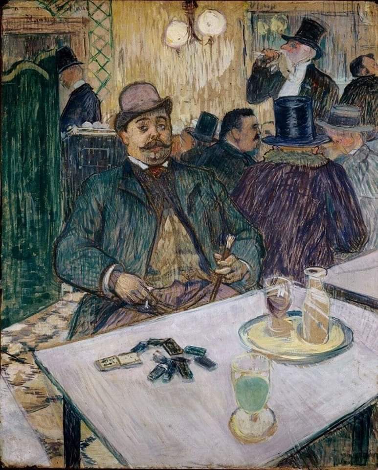 //...Henri de Toulouse-Lautrec...// (French, 24 November 1864 – 9 September 1901) Monsieur Boileau at the Café, 1893. The Cleveland Museum of Art