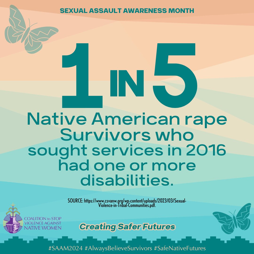 Sexual Assault Awareness Month is a time to focus on the prevalence of sexual assault & educate communities, individuals & relatives about how to prevent it. Sexual Violence is not our tradition but has overwhelmingly existed in our tribal communities since colonization. #SAAM