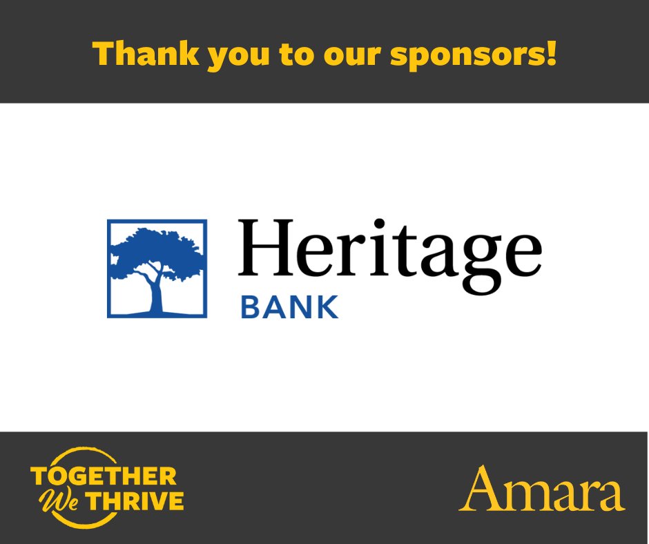 We're sharing our gratitude for our TWT sponsor Heritage Bank for generously supporting us. Amara brings our community together each year in support of kids & families experiencing #fostercare & w/sponsors like Heritage Bank, we can help more families soar
amarafamily.org/togetherwethri…