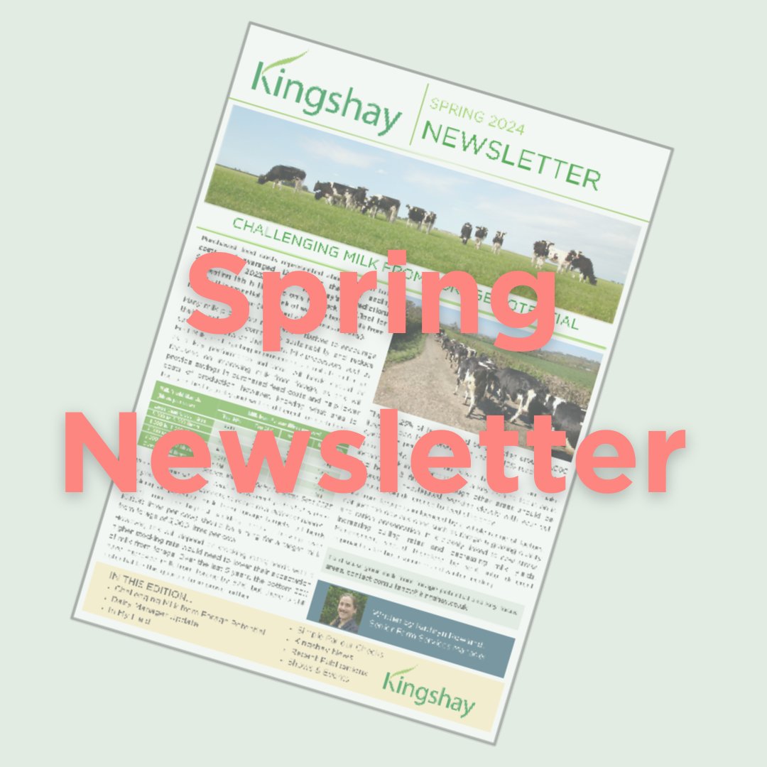 Kingshay Newsletter Spring 2024 Challenging Milk from Forage Potential Dairy Manager Update In My Field with Emily Bunn Simple Parlour Checks Dale Farm – Dairy Herd Efficiency Awards Recent Publications & Staff News kingshay.com/shop/spring-20… #kingshay #farming #newsletter