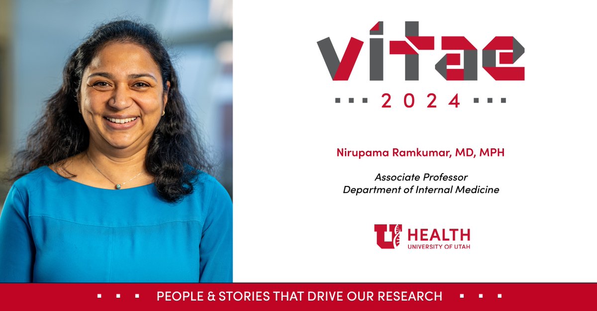 Excited to introduce @niruramkumar as a featured speaker at #Vitae2024! She will be presenting on 'Understanding Kidney Disease Progression, One Mechanistic Step at a Time.' buff.ly/3VOnE68 @UofUInternalMed