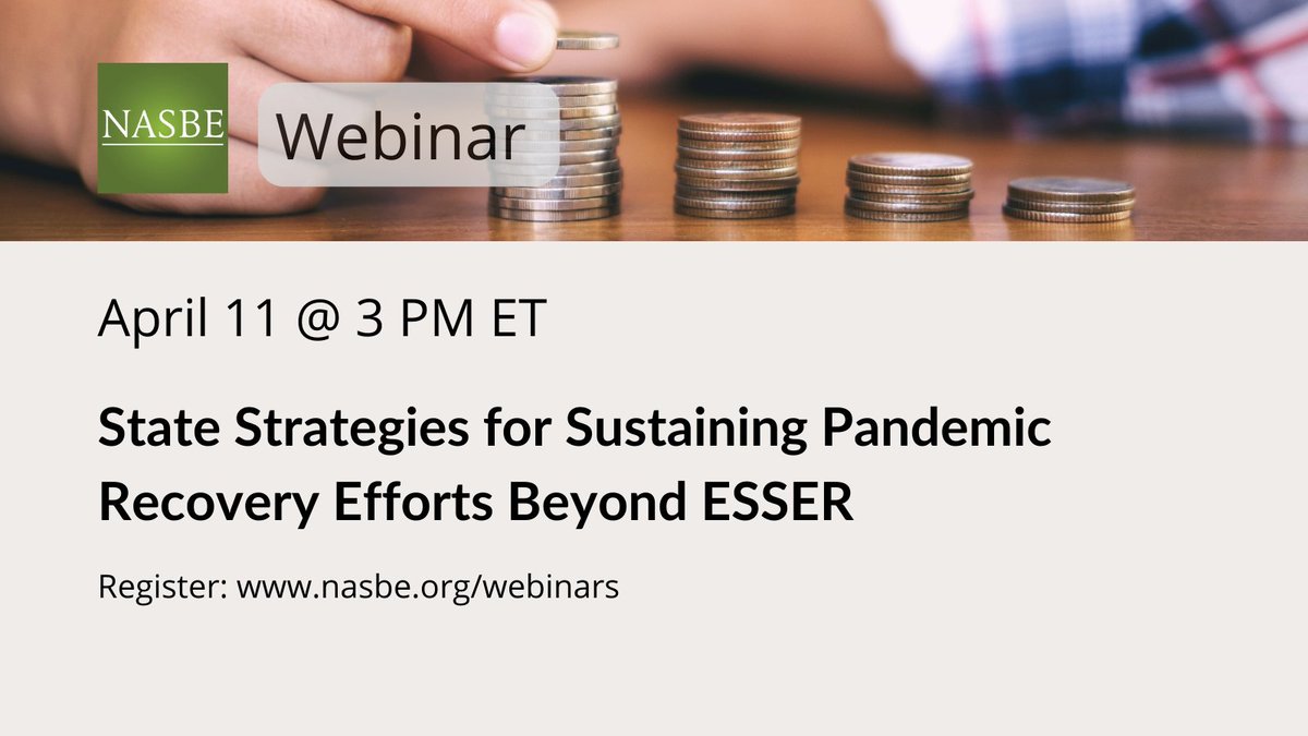 Are you registered? Don’t miss an opportunity to learn how state leaders can help districts navigate how to leverage recurring federal funding to sustain high-impact investments. Join the conversation TOMORROW at 3PM ET. Register here: bit.ly/446Fq6Z. #StatesLeading