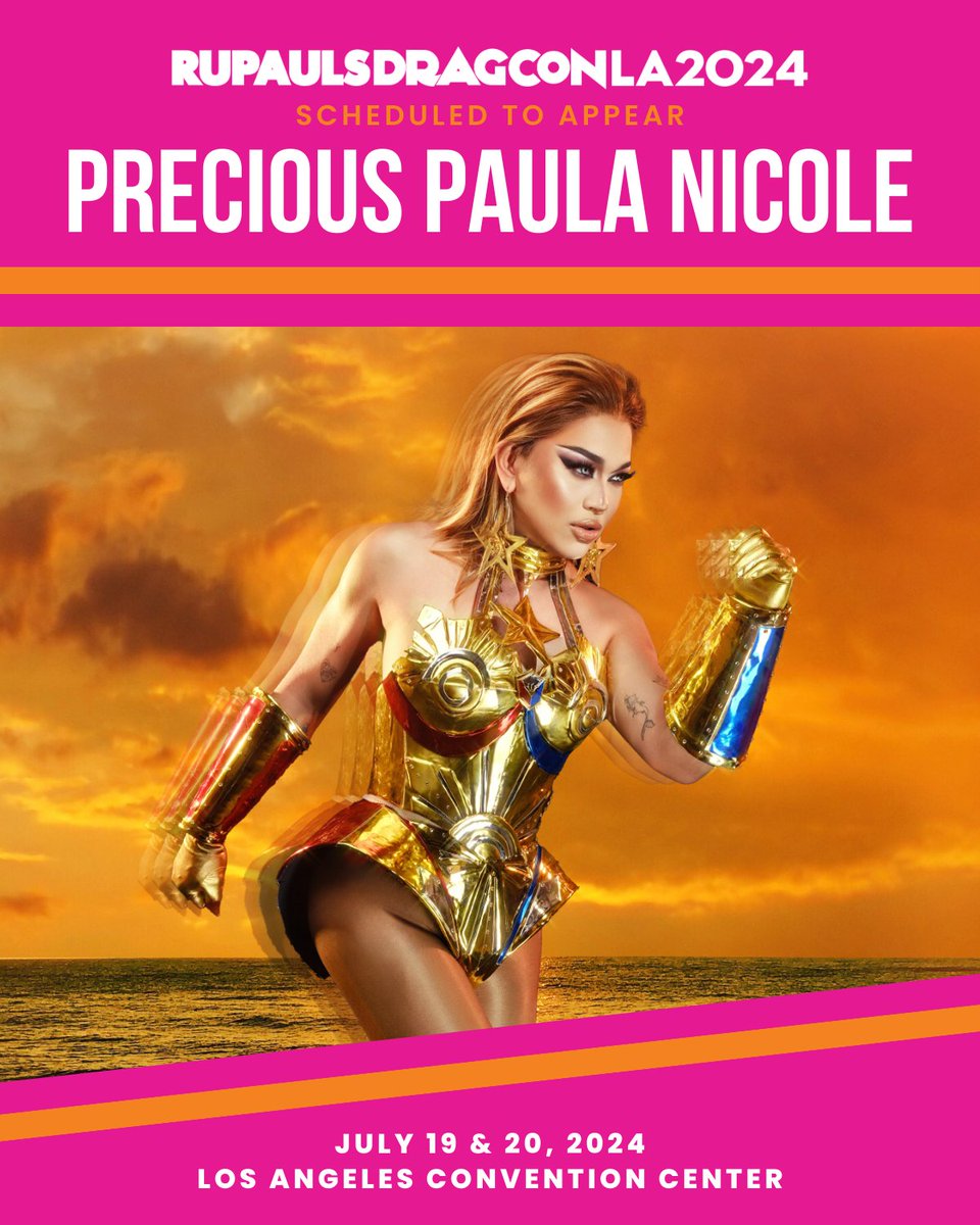 My precious, delicious, ambitious! 💗 #DragRacePH Season 1 champion @PreciousPaulaN is coming to @rupaulsdragcon - the largest gathering of #DragRace queens in the WORLD! 🌴 🎟️ #DragCon LA tickets on sale at rupaulsdragcon.com 🗓️ July 19 & 20 📍 L.A. Convention Center