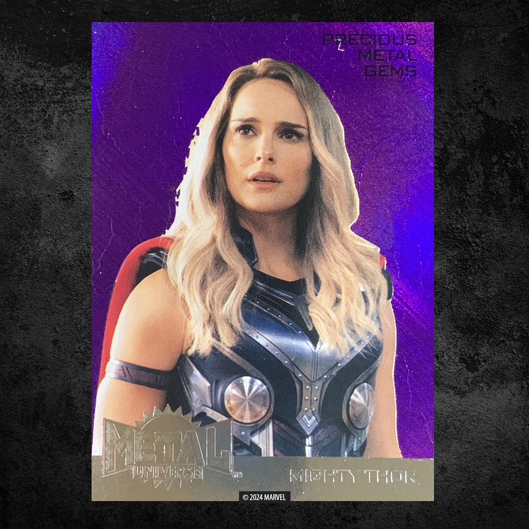 A mighty set of trading cards based on Marvel Studios' Thor Love and Thunder embarks on a new adventure soon! Chase impressive talent autograph from #ChrisHemsworth, #NataliePortman, and more! Become worthy of inserts like Scoring Gods and PMGs. #Thor #Marvel #CollectTheBest