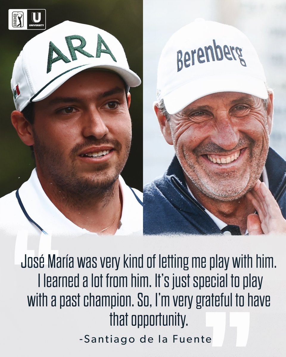 A great learning experience for the amateur 🏌️‍♂️ 2024 Latin America Amateur Champion, Santiago De La Fuente, got to tee it up with two-time Masters winner José María Olazábal in a practice round before @TheMasters.