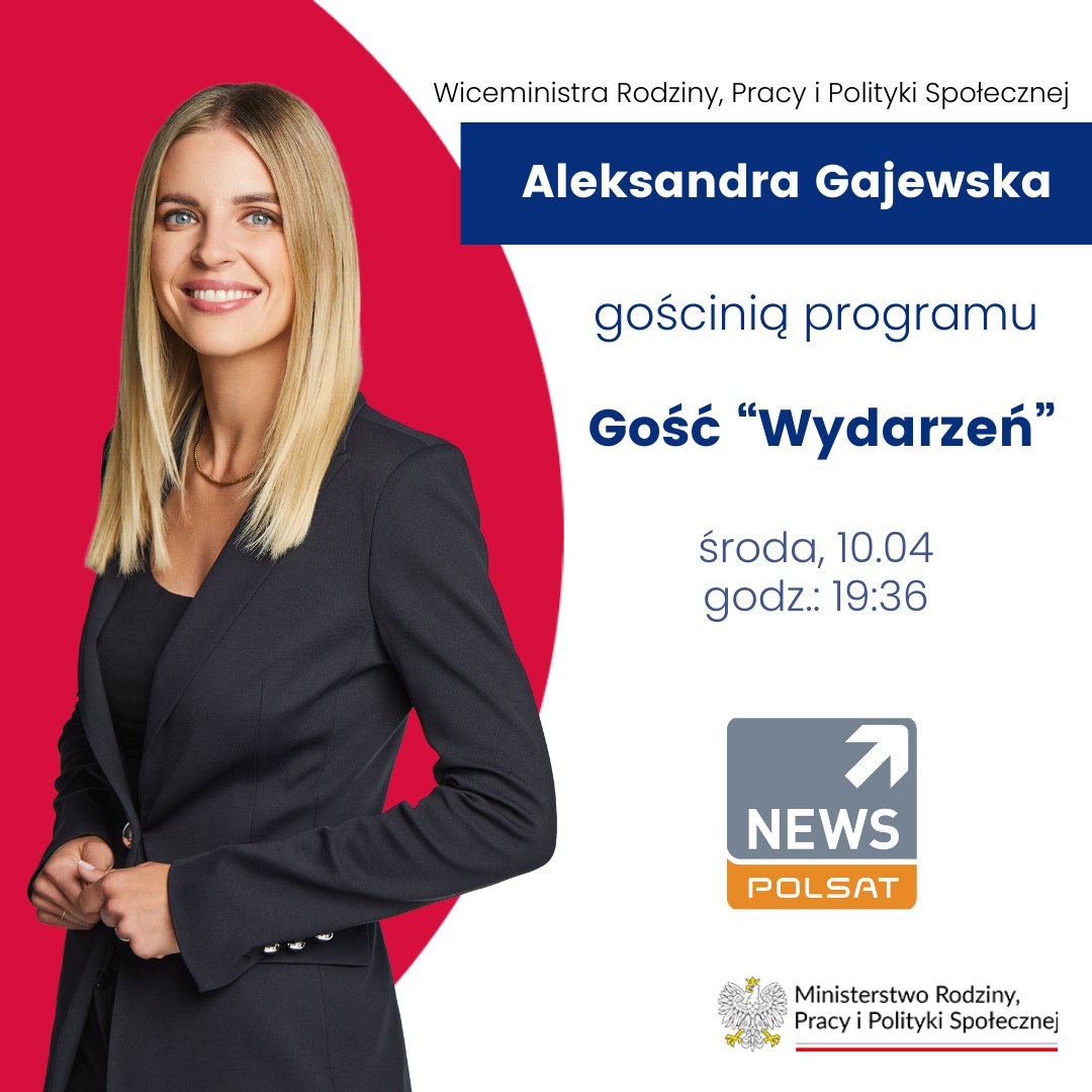 📺 Wiceministra @AGajewska będzie dziś o godzinie 19:36 gościnią programu #GośćWydarzeń w @PolsatNewsPL.