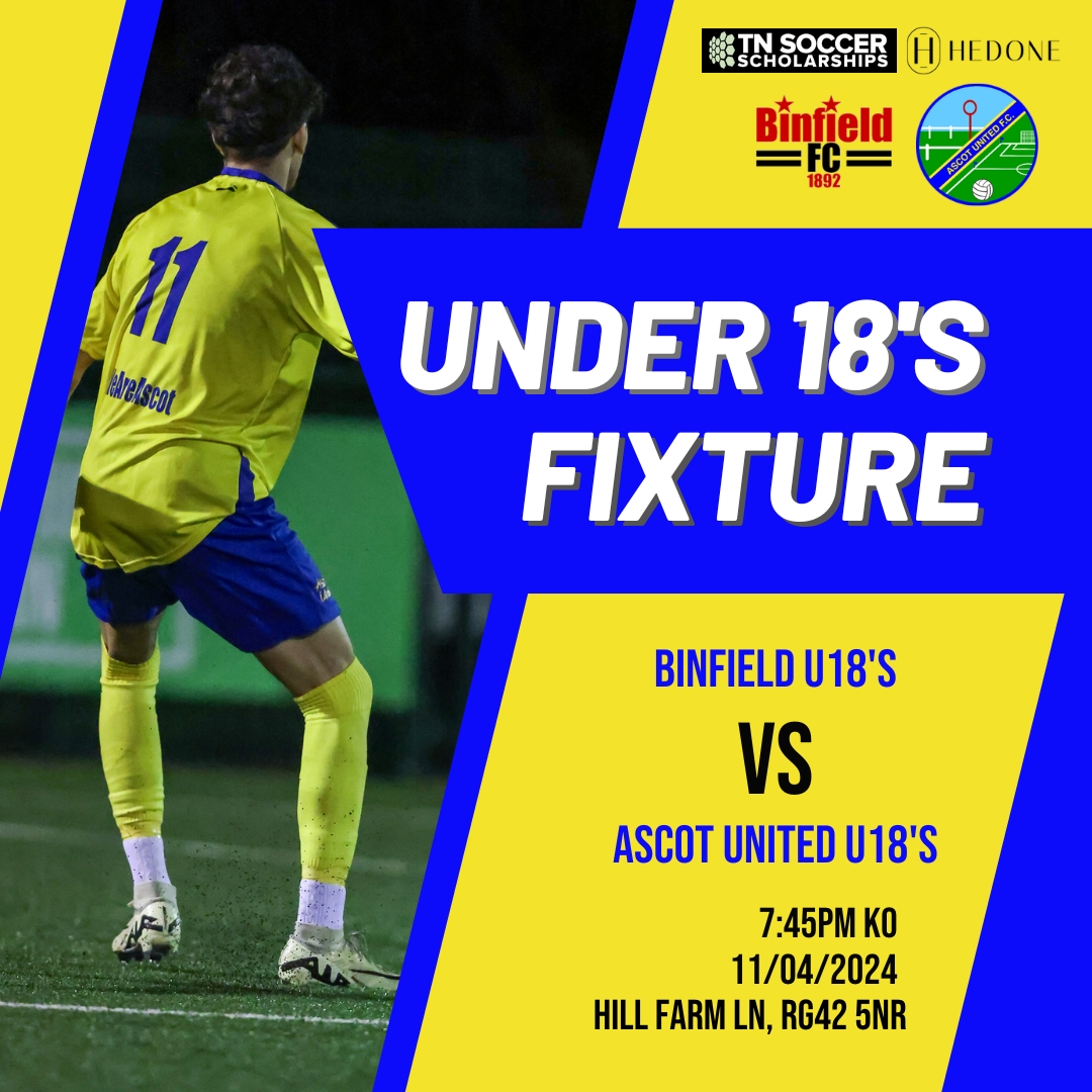 Our #YoungYellas are in action tomorrow night as they face up to @Binfieldfc! With a few games left to play and the title going right down to the wire, they'd really appreciate the support  👏🏻 Get over and support the boys tomorrow night 💪🏻 #WeAreAscot #UpTheYellas 💛💙